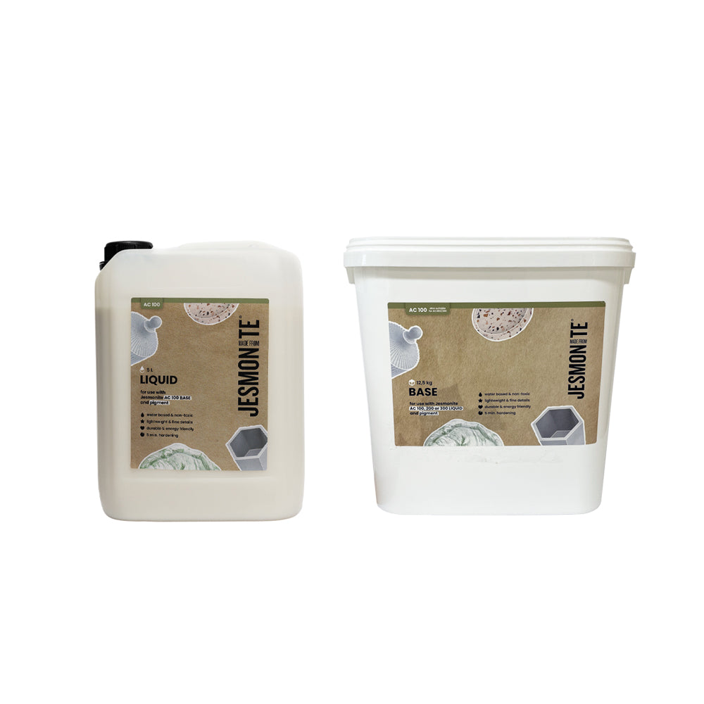 Jesmonite AC100 Duoset Emmer 5L Liquid & 12,5Kg Base
