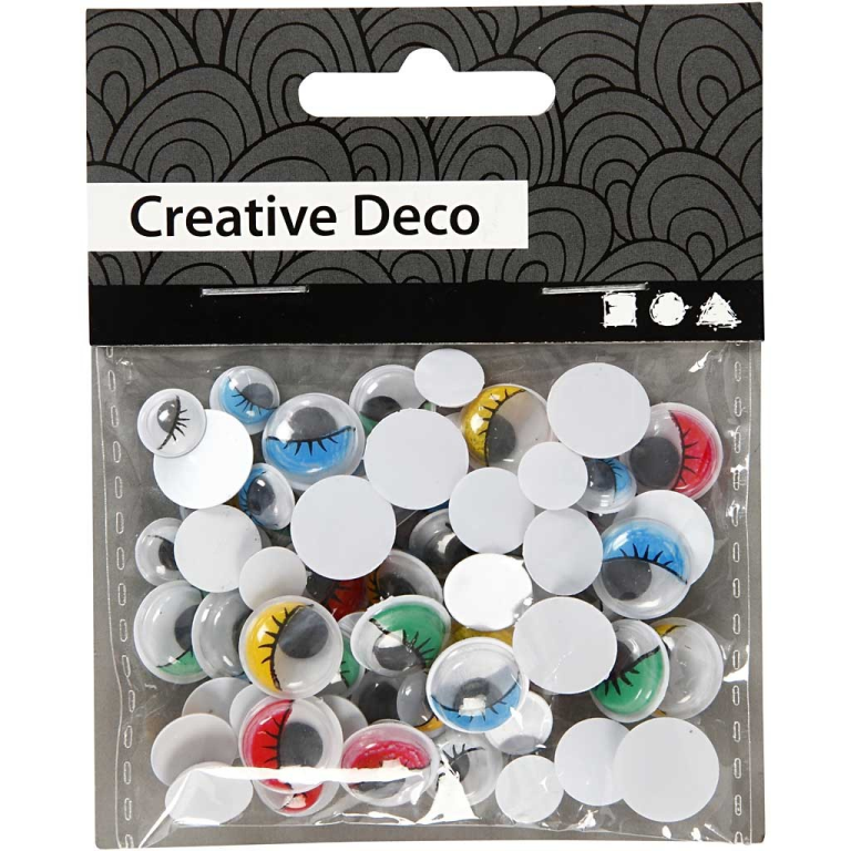 CC Bunte Wackelaugen d: 8-12mm 36 Stück