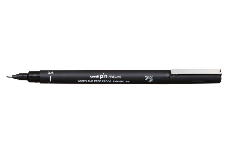 Uni Pin Fineliner Zwart 0,6 mm
