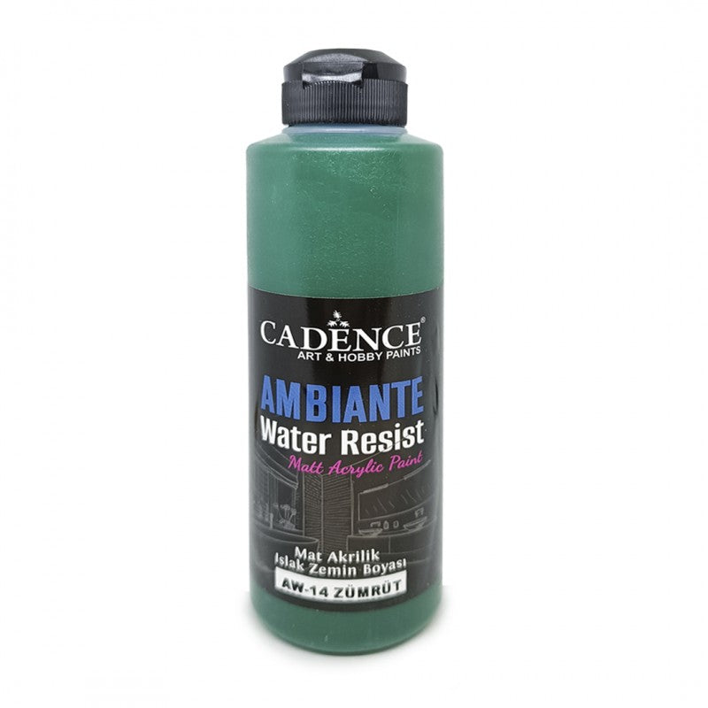 Cadence Ambiance Waterproof Matt Acrylic Paint 250 ml Emerald Green + 10 gr Catalyst