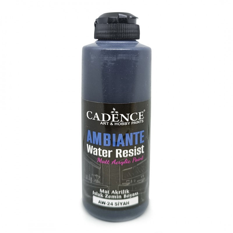 Cadence Ambiante Waterbestendige Matt Acrylverf 250 ml Black + 10 gr Catalyst