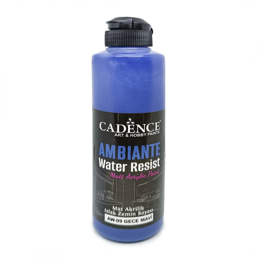 Cadence Ambiante Waterbestendige Matt Acrylverf 250 ml Midnight Blue+ 10 gr Catalyst