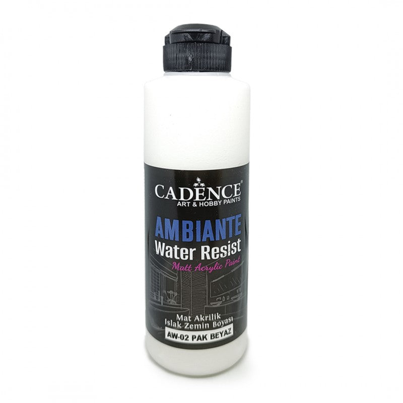 Cadence Ambiante Water-Resistant Matte Acrylic Paint 250 ml Pure White + 10 gr Catalyst