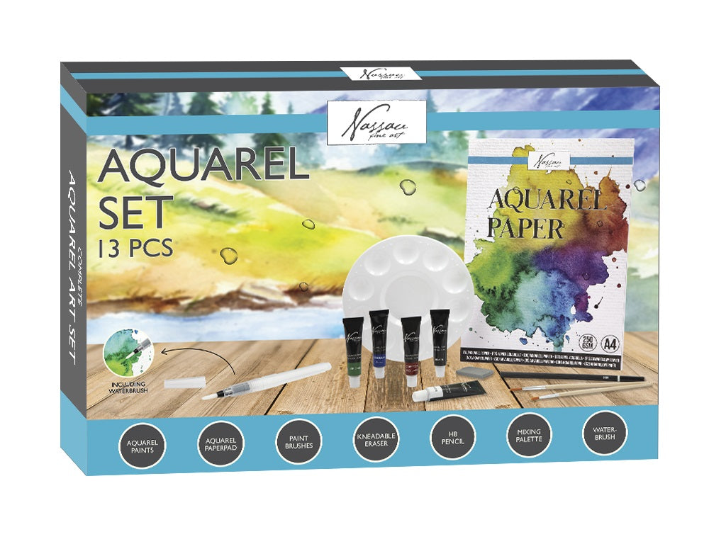 Nassau Aquarellfarben-Set 13-teilig