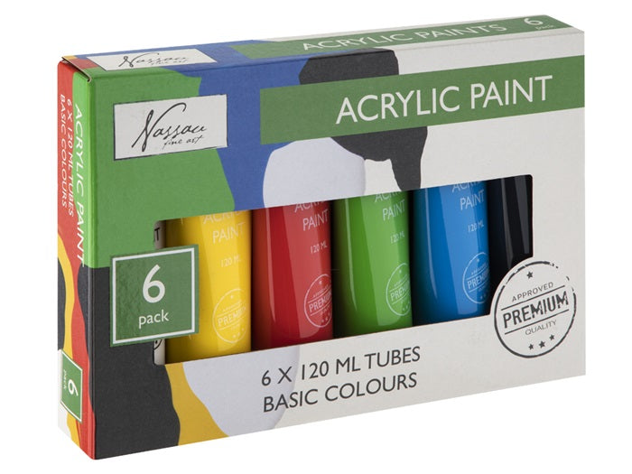 Nassau Acrylverf Set 6x120 ml Primair