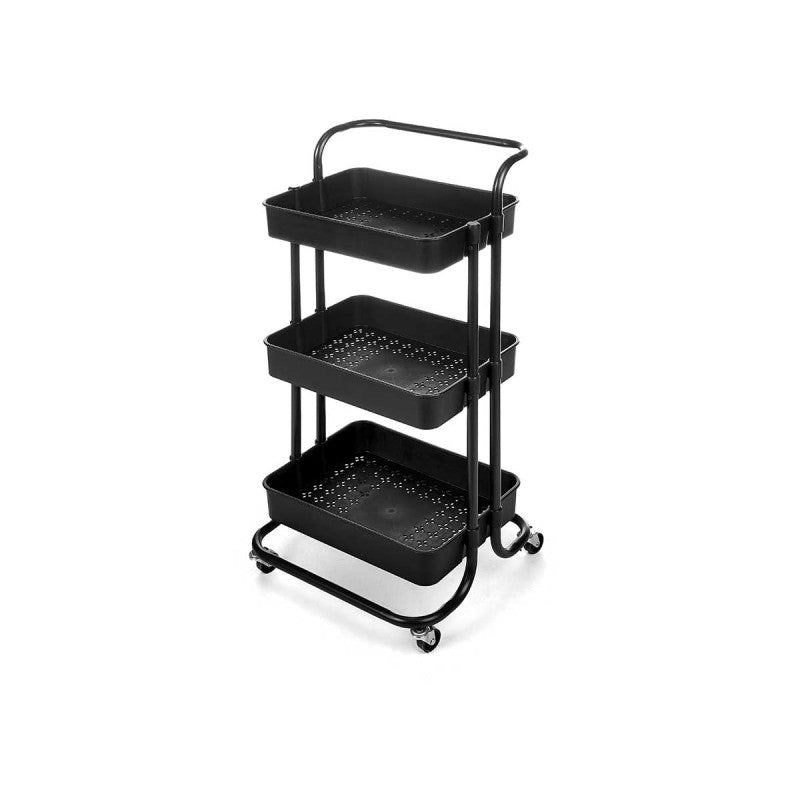 Kinvara Black 3-Tier Storage Trolley
