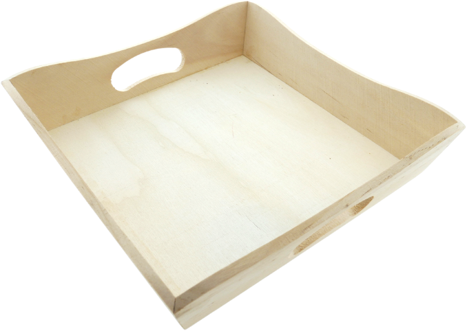 CC Holztablett Wellenrand 20x20x4 cm