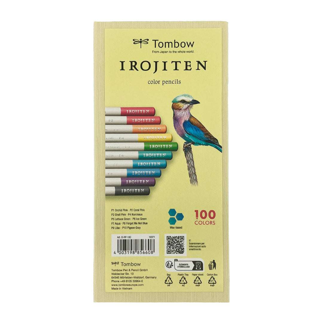 Tombow Irojiten Kleurpotloden -  Set Deel 1: Pastelkleuren I - 10 Potloden