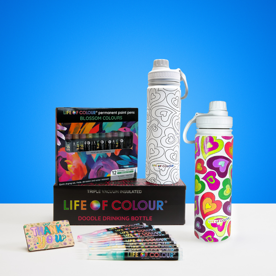 LOC Waterfles Kleuren Set Harten inclusief markers