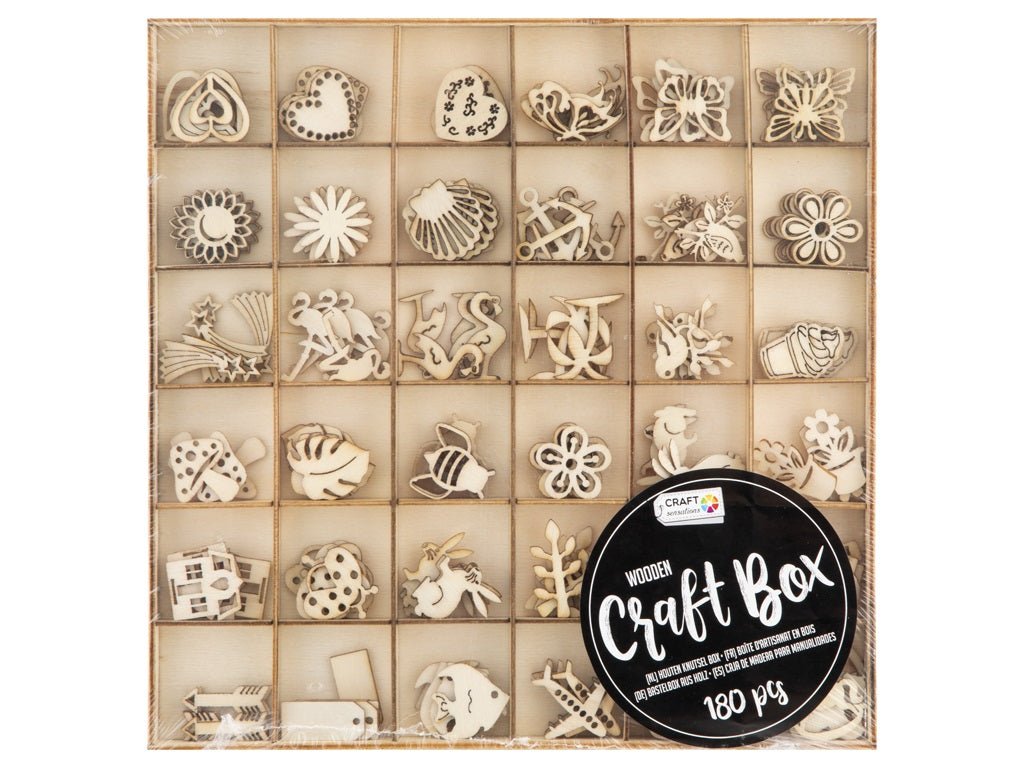 Holzfiguren-Set 2,5 cm 180 Stück