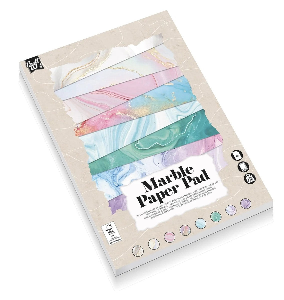 Craft Sensations Marmer Papierblok A4 175gr 16 vel