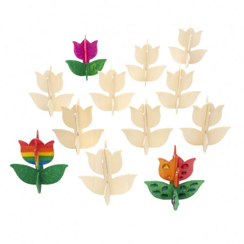 CS Houten 3D Tulips For Decoration 12 pieces