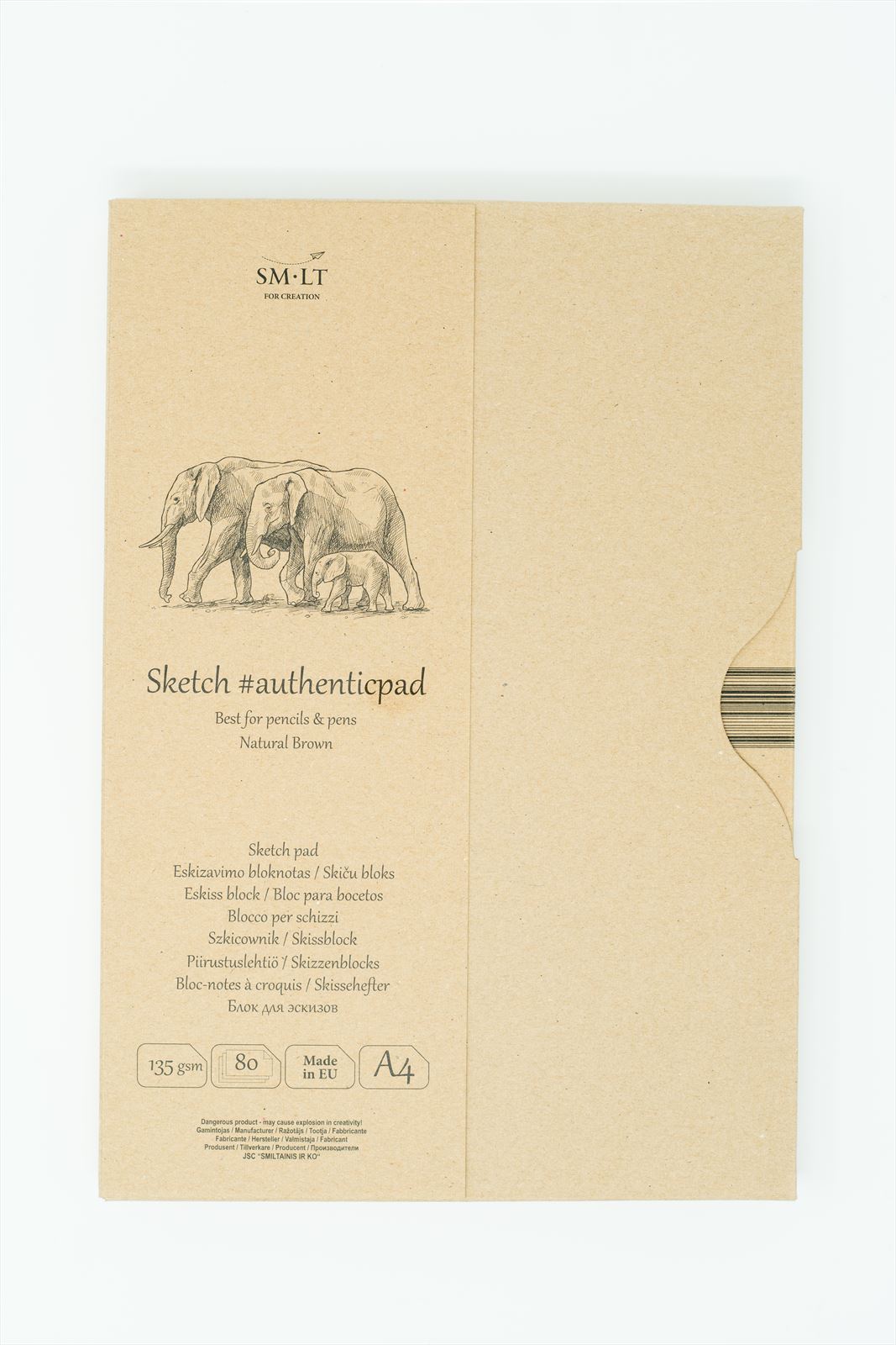 SMLT Zeichenmappe Skizzen A4 135 g 80 Blatt Braun