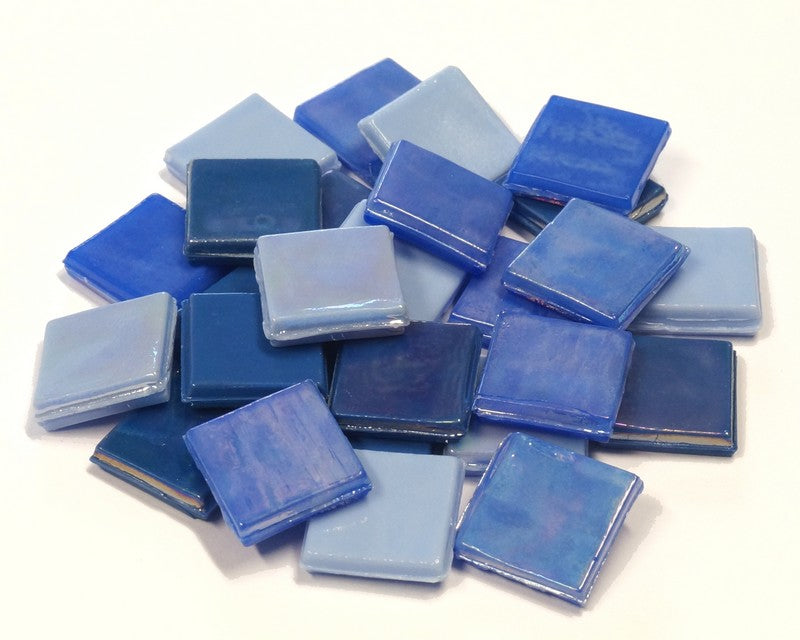 Mosaikstein Eisglas Undurchsichtig Blau Mix 200gr