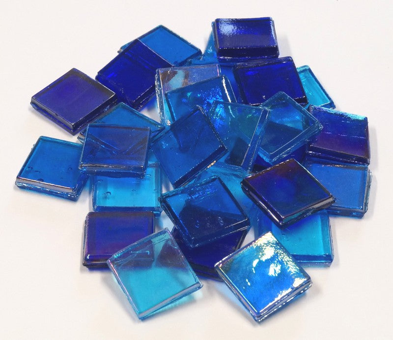 Mosaikstein Ice Glass Transparant Blauw Mix 200gr