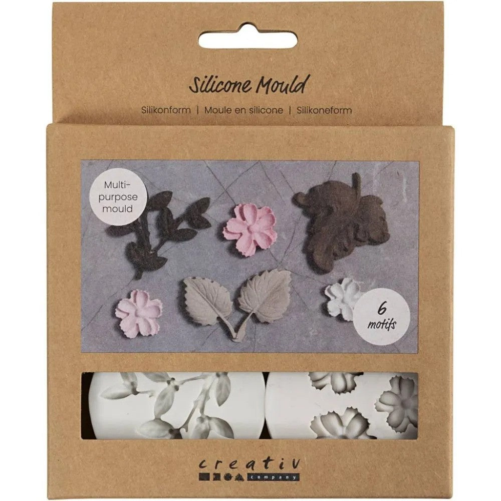 CC Silikonformen Blumen und Blätter H: 0,5 cm L: 1,8-4,5 cm