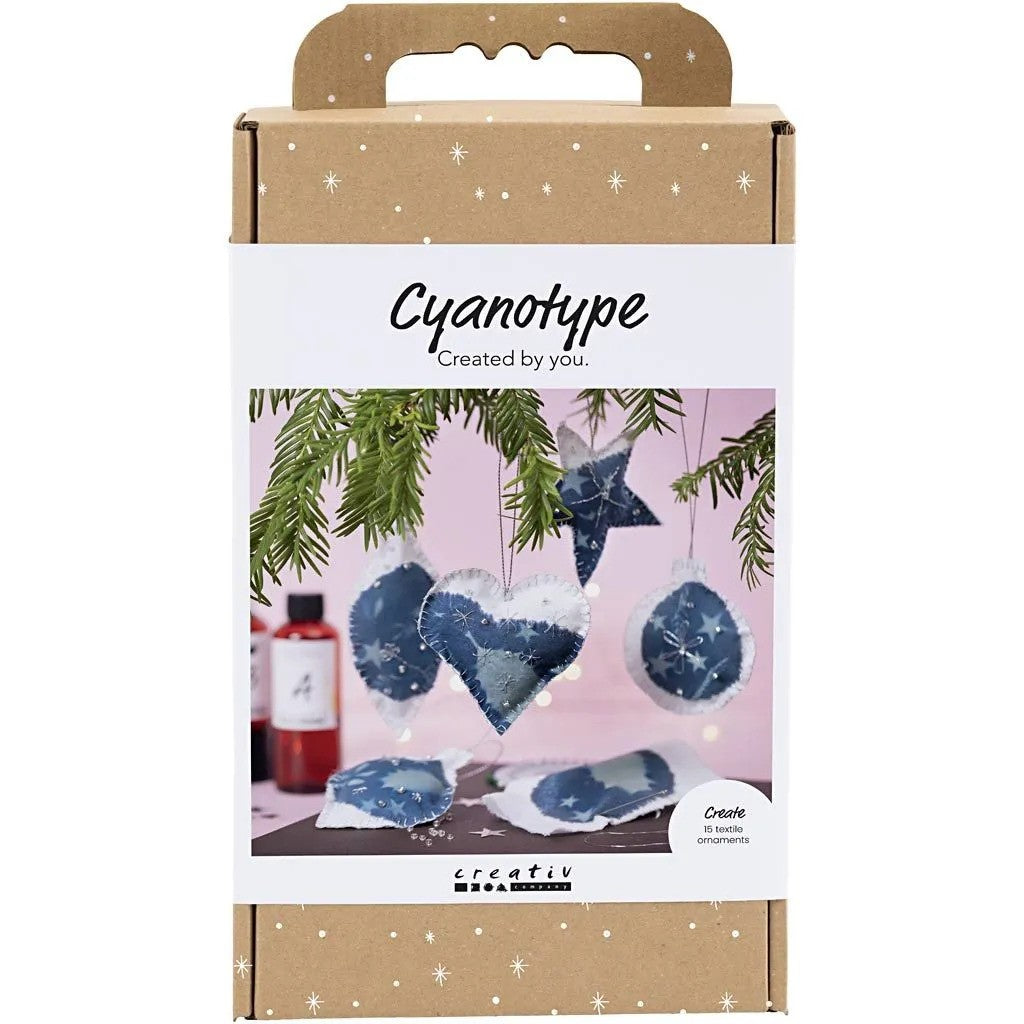 CC Hobbyset Cyanotypie Weihnachtsdekorationen mit Cyanotypie