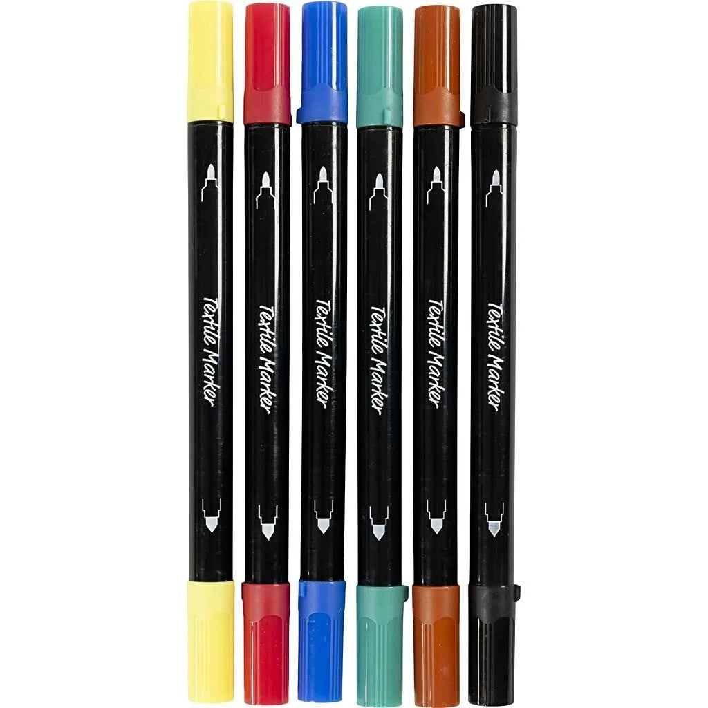 CC Textile Markers 6 Piece Standard Colors