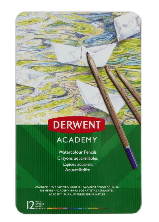 Derwent - Academy Aquarelpotloden Set 12 stuk
