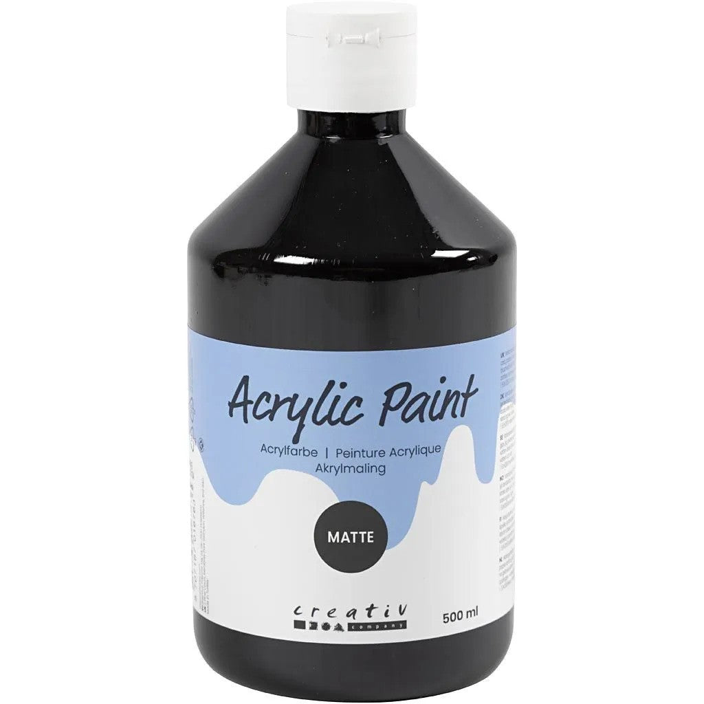 CC Acrylverf Mat Zwart 500 ml