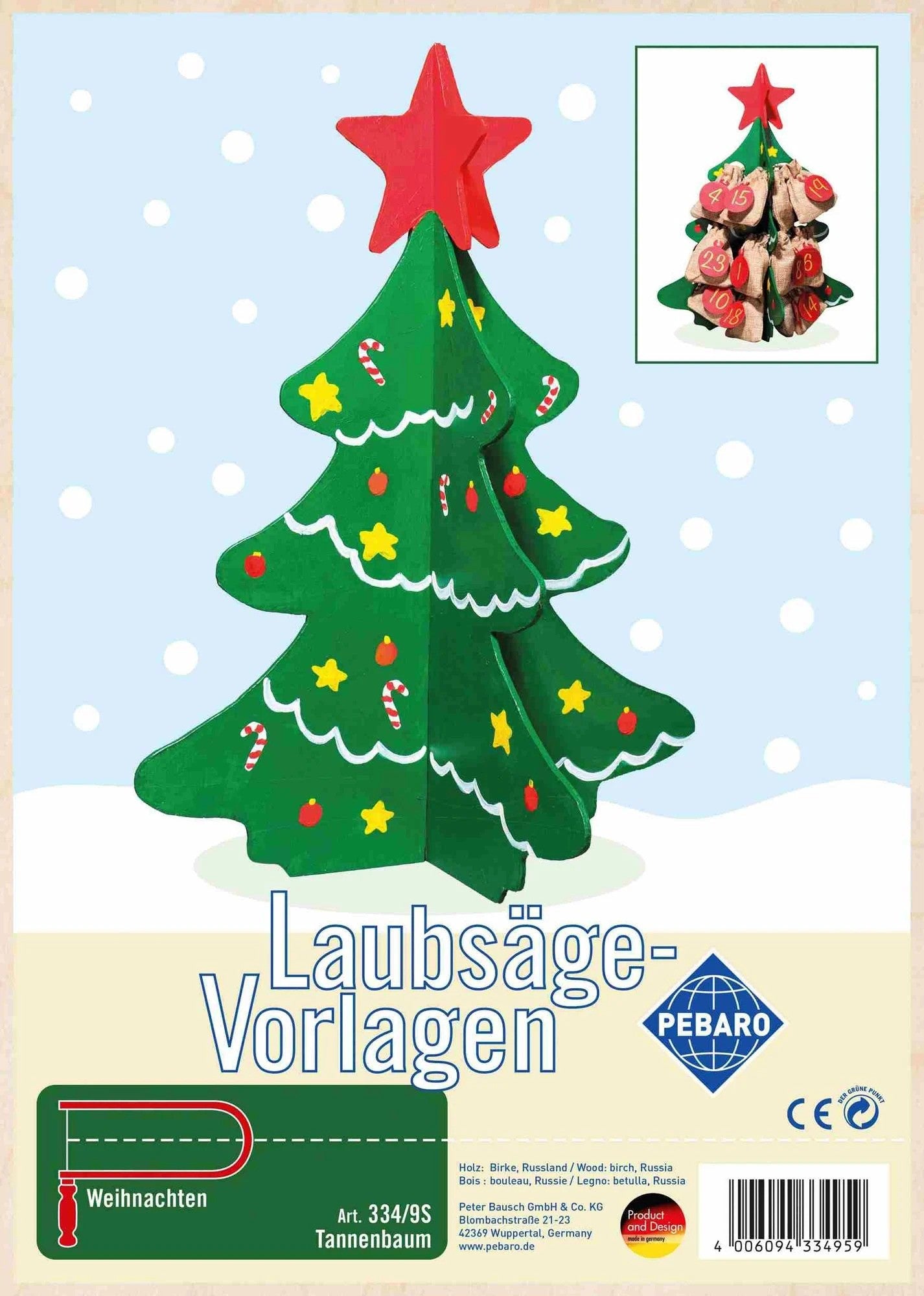 Pebaro Houten Bouwset Kerstboom A4