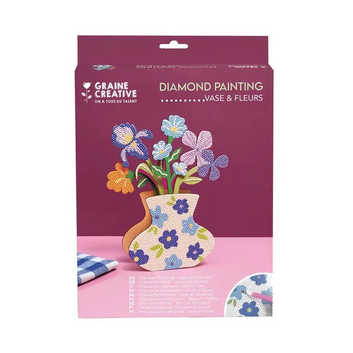 GC Diamond Dots Set Bloemen en Vaas Blauw 19,5 x 24,5 x 5 cm