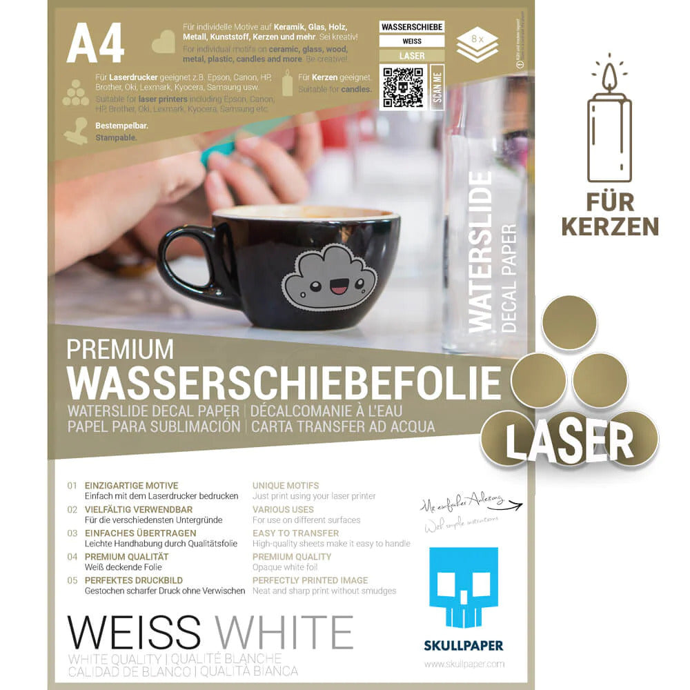 Skullpaper Transferfolie Laser A4 8 Vel Wit