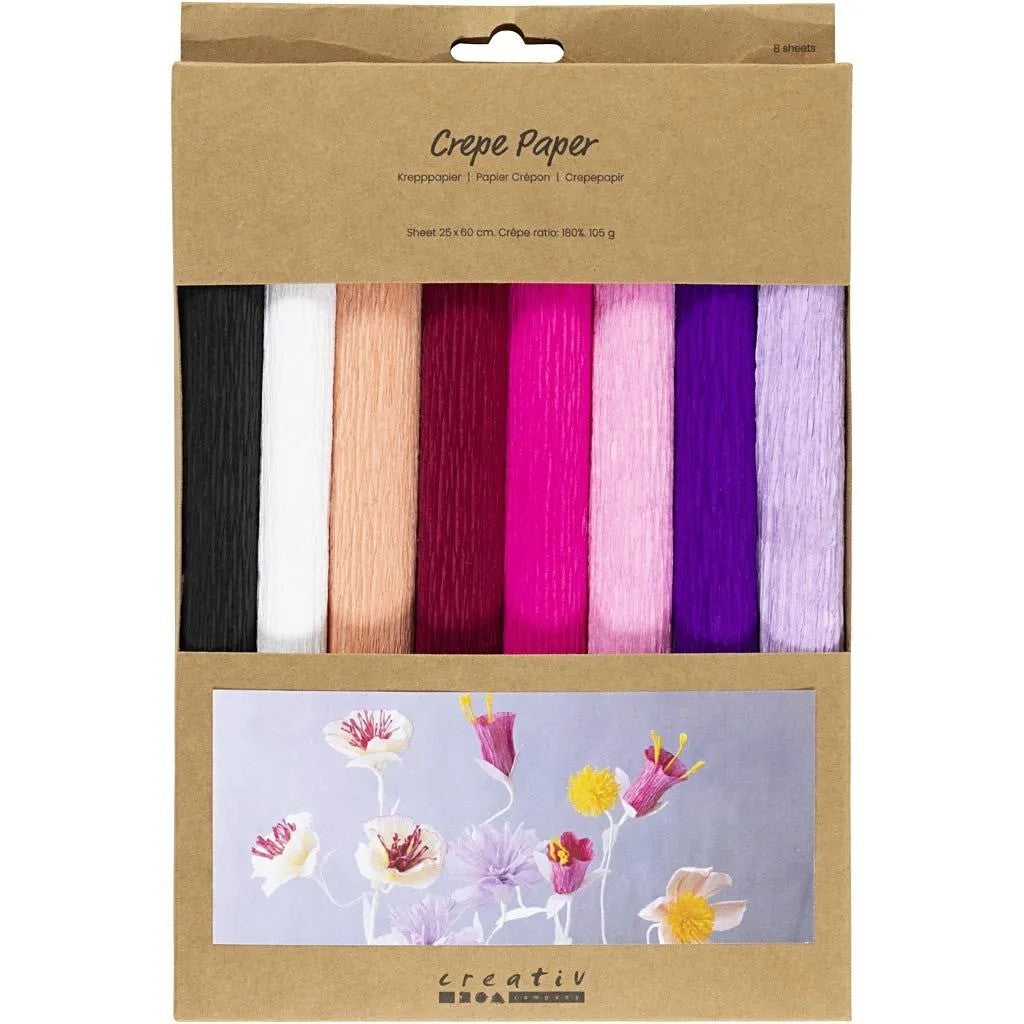 CC Crêpepapier Paars en Roze harmonie 8 vel