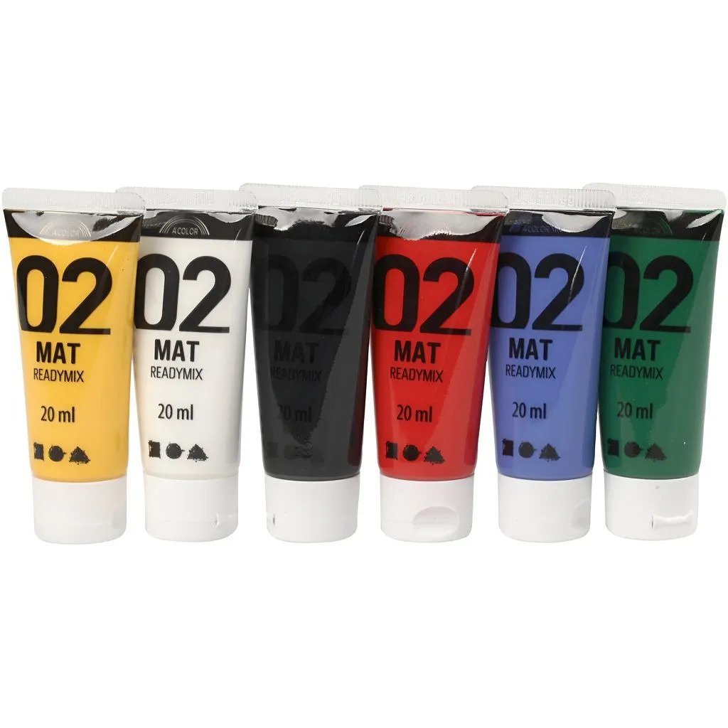 A-Color Acrylfarbe Set Matt Primär 6x20 ml