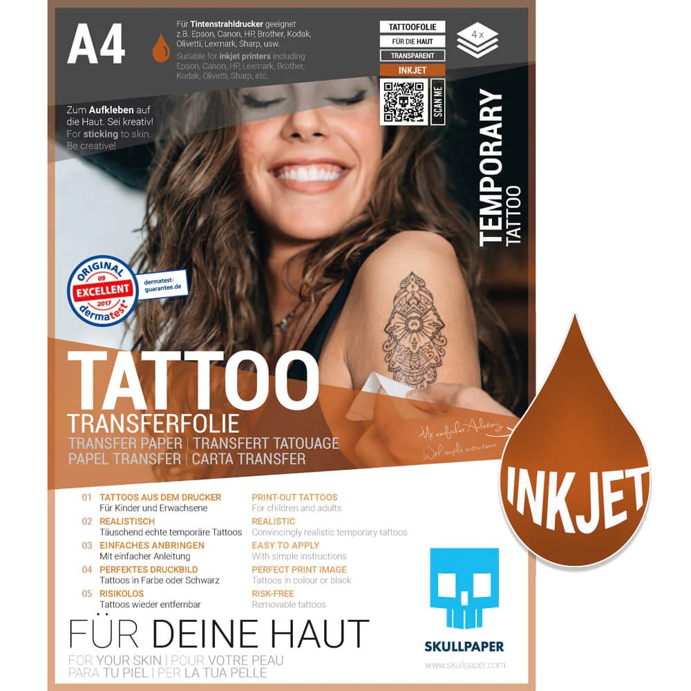 Skullpaper Tattoo Folie Inkjet A4 4 Vel