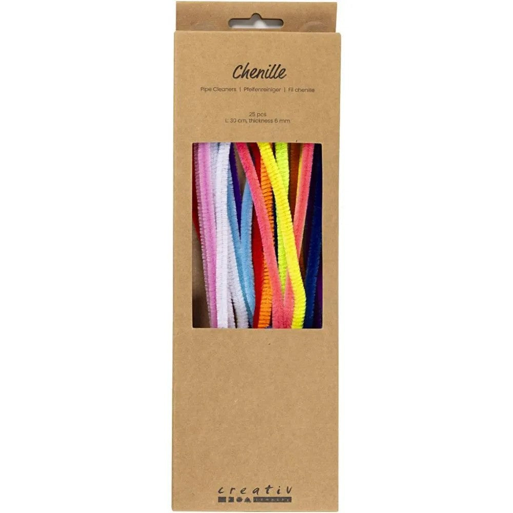 CC Chenille Bunt 6 mm x 30 cm 25 Stück