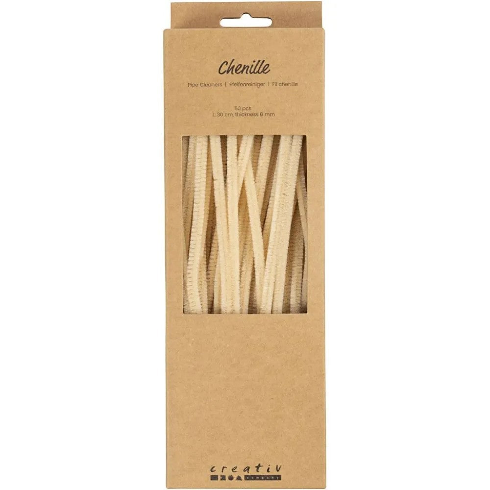 CC Chenilledraht Beige 6mm x 30 cm 50 Stück