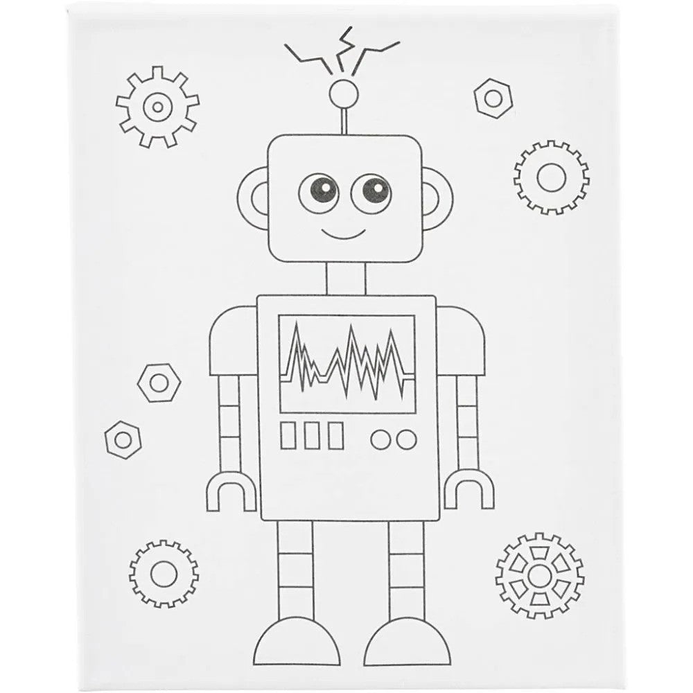 CC Schildercanvas met print Robot, 24x30 cm