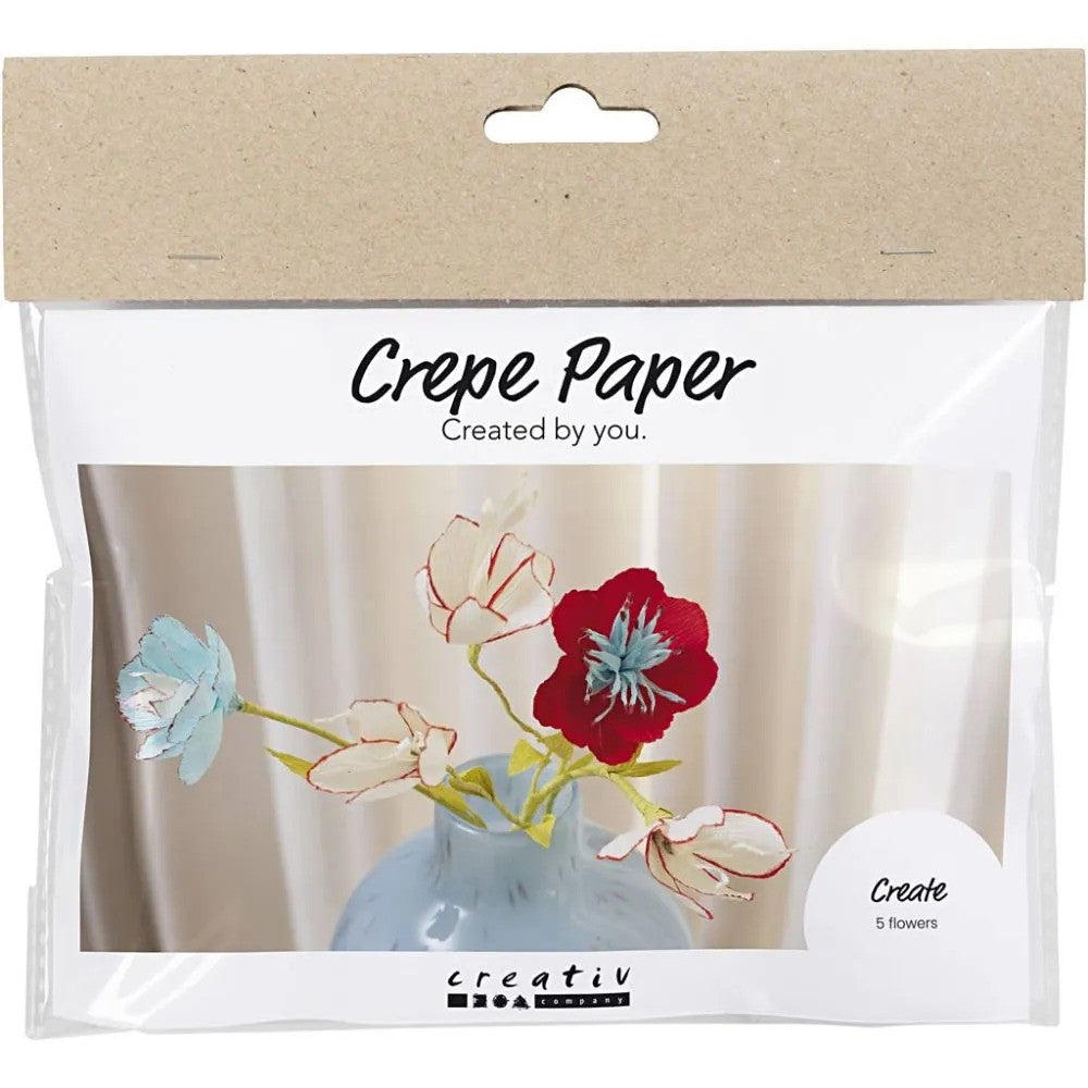CC Mini Bastelset Krepppapier Blumen Pastellfarben
