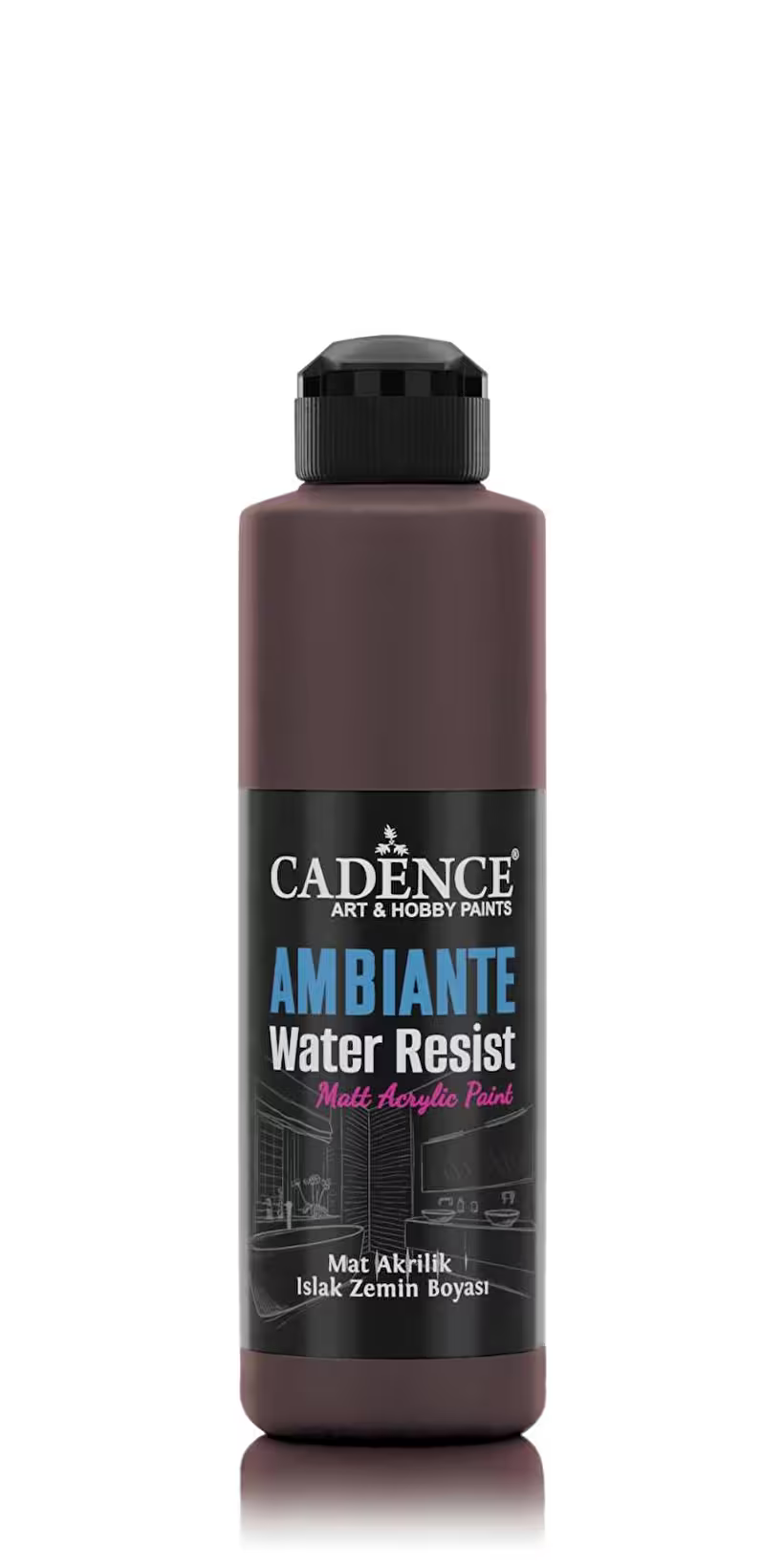 Cadence Ambiante Waterbestendige Matt Acrylverf 250 ml Dark Brown + 10 gr Catalyst