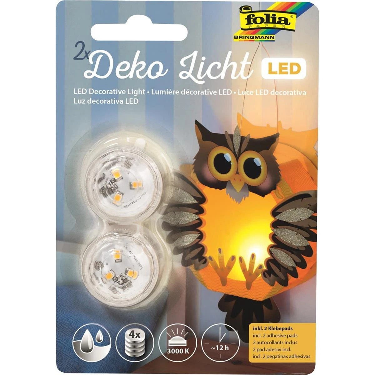 Folia LED 2x Dekolicht inkl. 4 Batterien