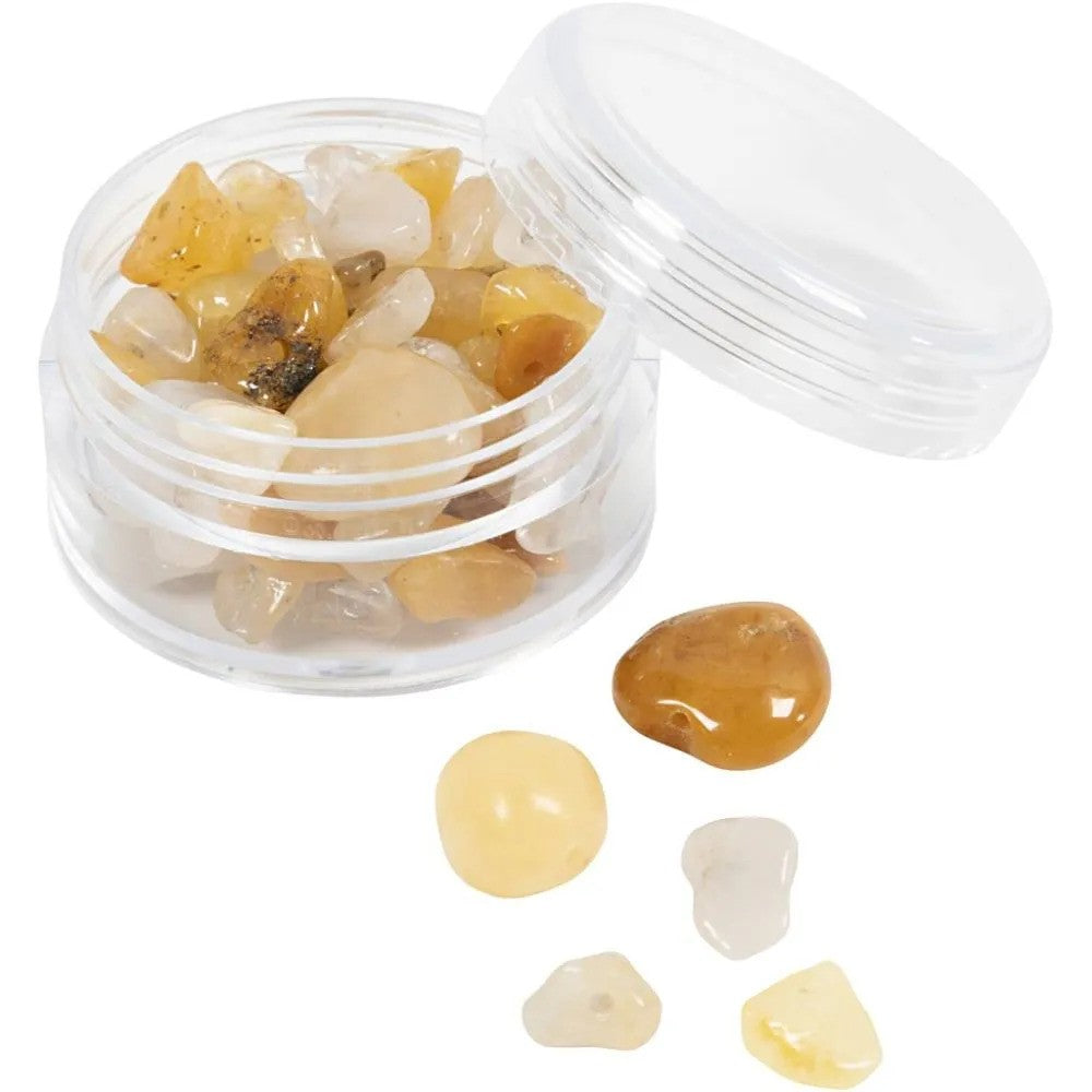 CC Crystal Beads Honey Calcite Light Yellow 63 Pieces