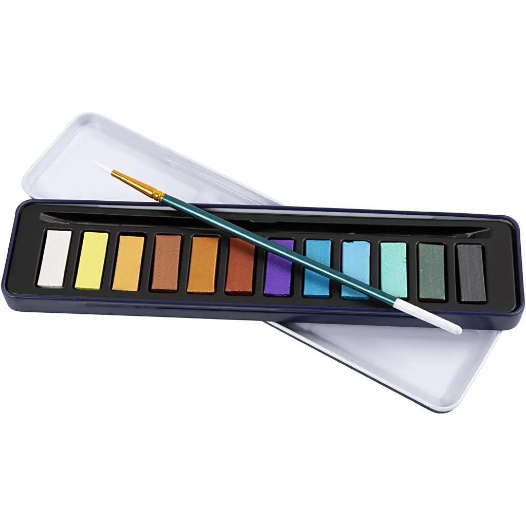 CC Aquarelset Metallic 12 Kleuren
