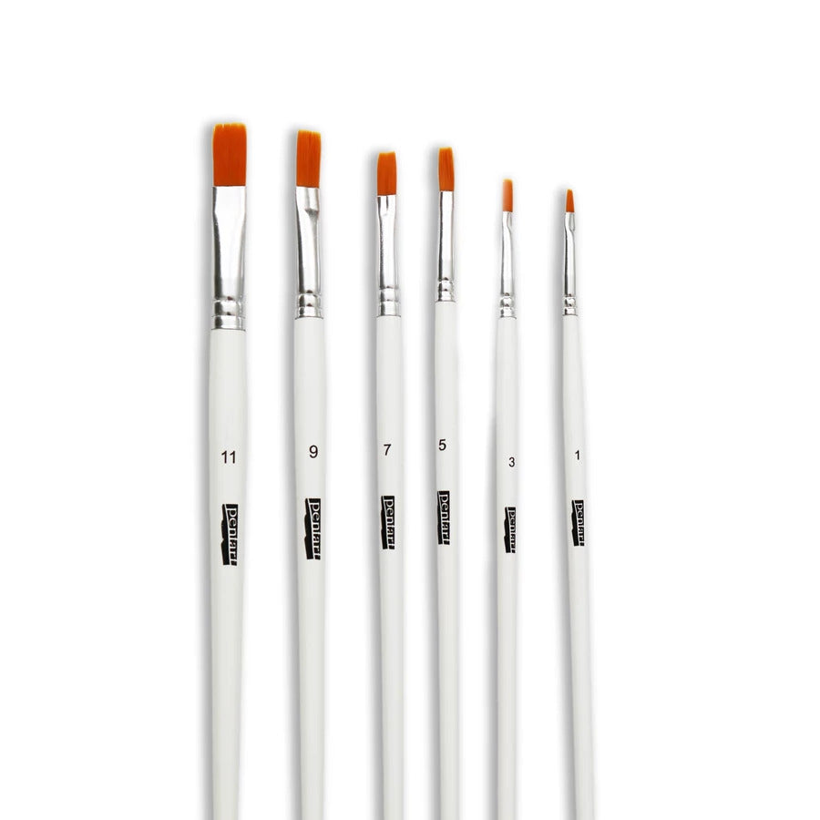 Pentart Flat Brush Set 6 Pieces
