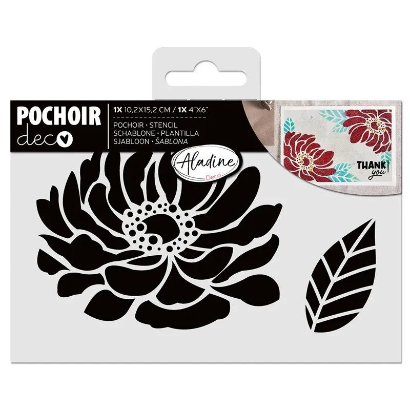 Aladine Schablone 10 x 15 cm Pfingstrose