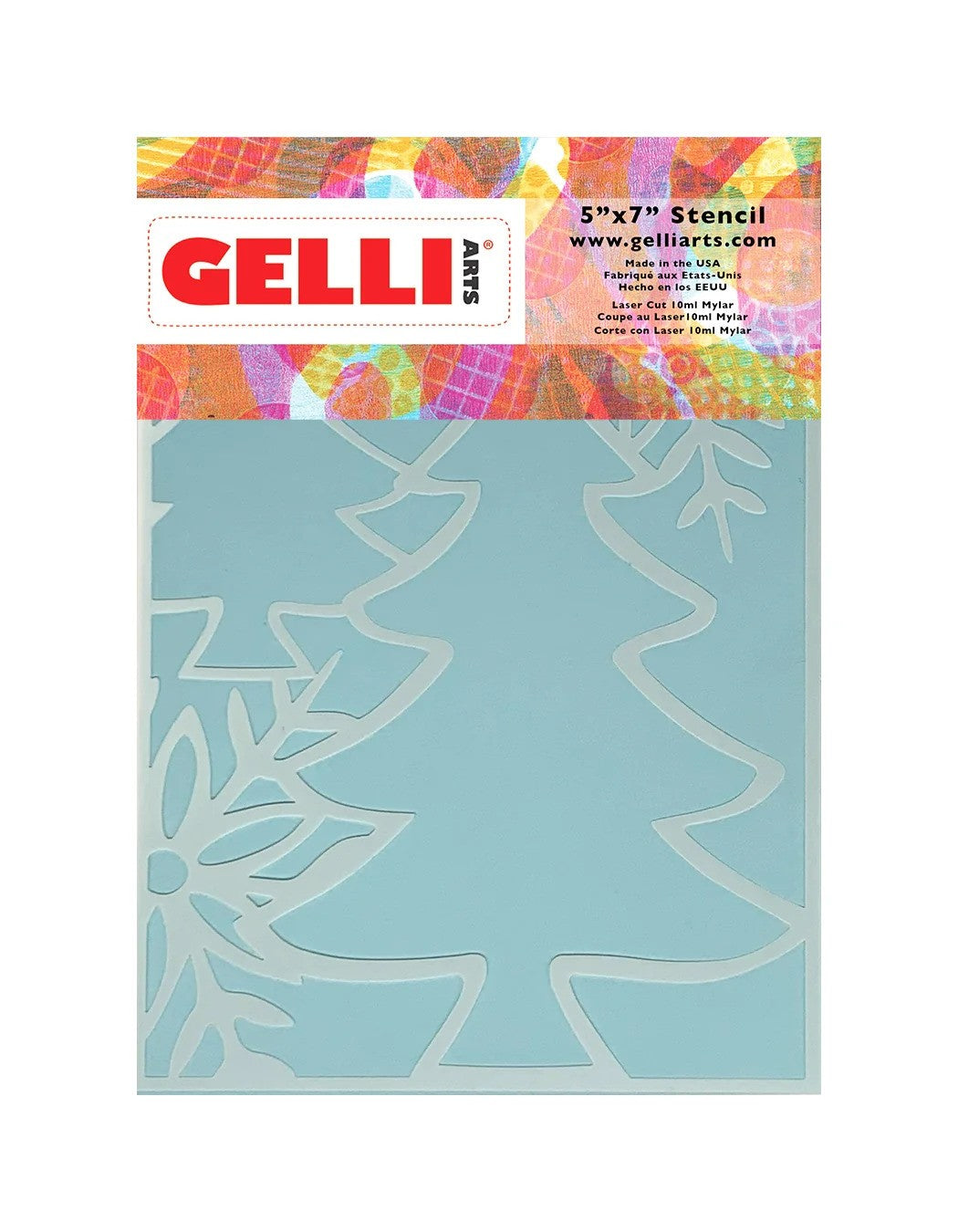 Gelli Arts Kerstbomen Stencil 12,7 x 17,8cm