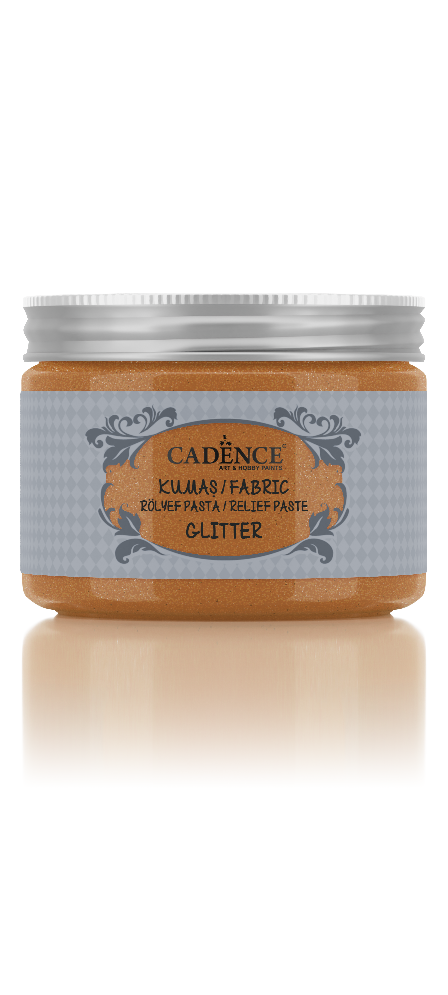 Cadence Textil Glitzereffekt Reliefpaste 150 ml Kupfer
