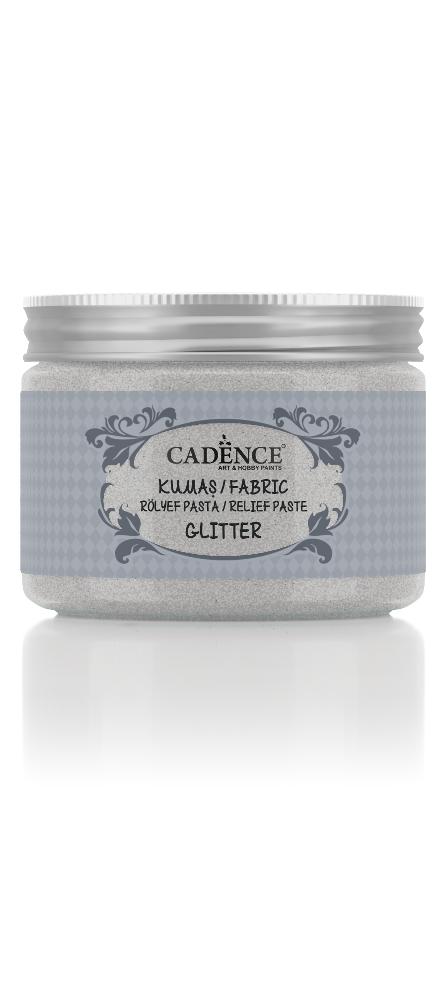 Cadence Textile Glitter Effect Relief Paste 150 ml Silver