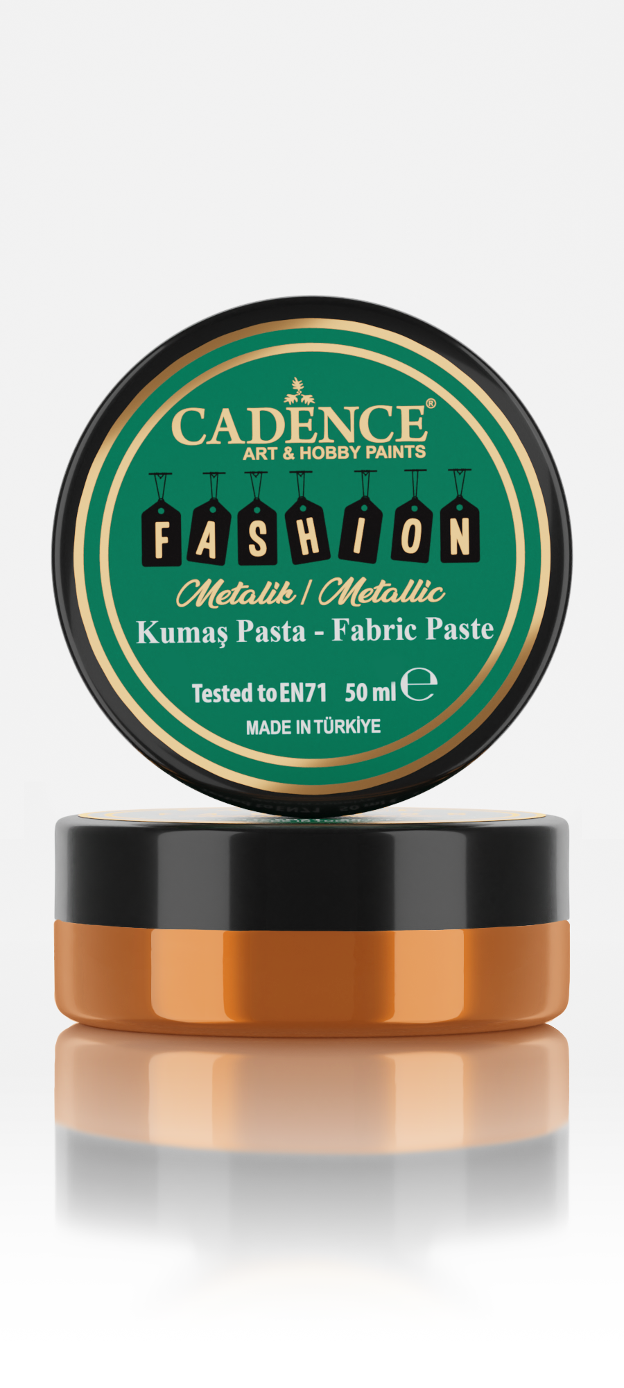 Cadence Fashion Textil Metallic Relief Paste 50 ml Orange