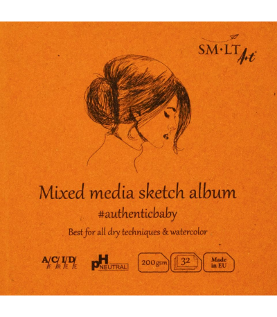 SMLT Baby Schetsboek Vierkant Mixed Media 9 cm 200gr 32 vel