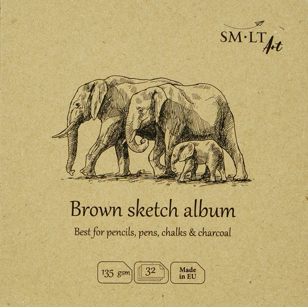 SMLT Sketchbook Square 14 cm 135gsm 32 sheets Brown