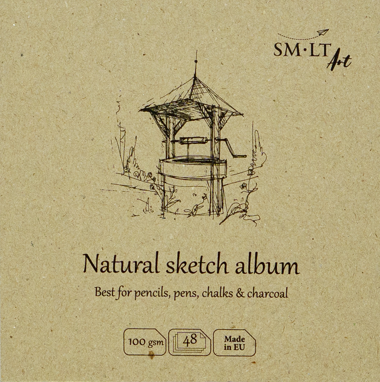 SMLT Schetsboek Vierkant 14 cm 100gr 48 vel Natuurwit