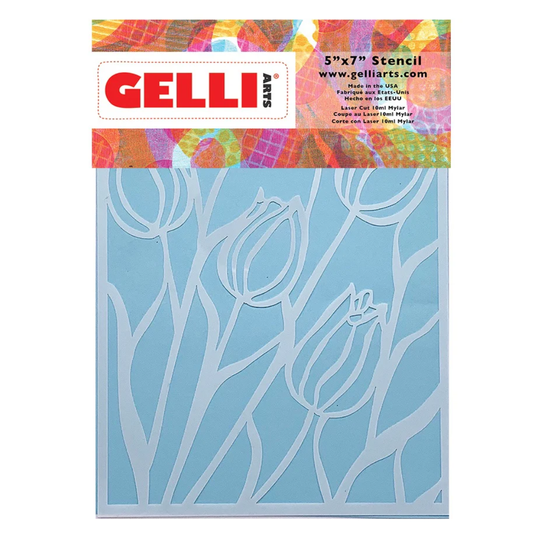Gelli Arts Stencil Tulips 12.7x17.8 cm
