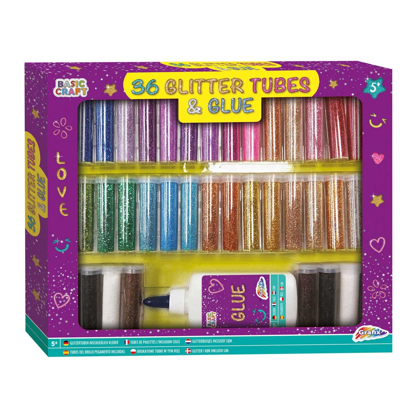 Basic Craft Glitter Tubes Set 36x10 gr