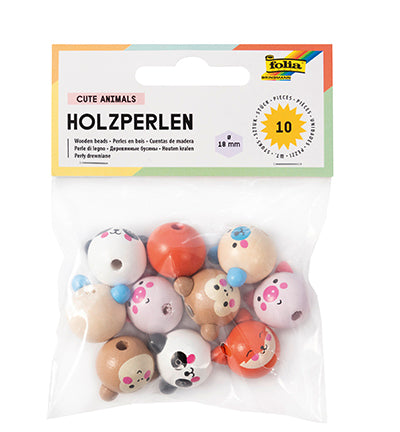 Folia Holzkugeln Niedliche Tiere